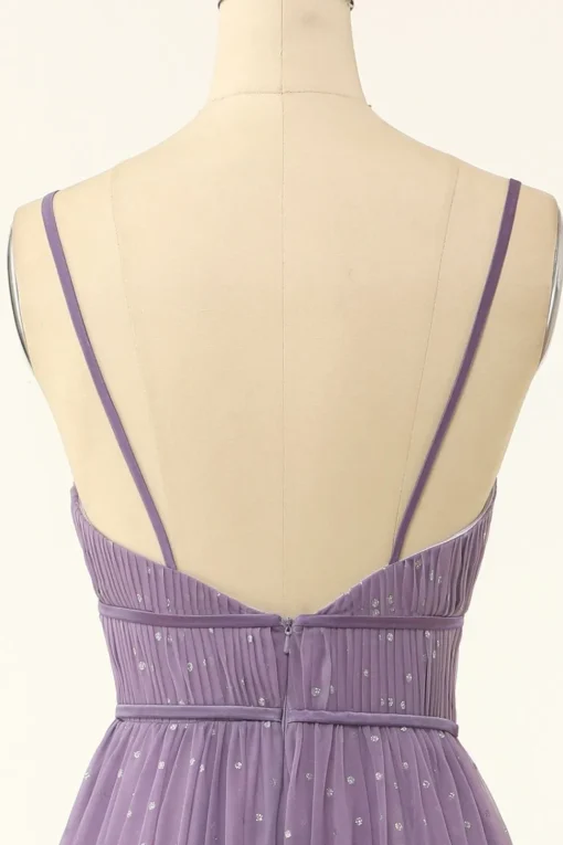 A Line Long Bridesmaid Dress with Ruffles