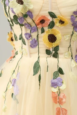 A Line Spaghetti Straps Green Short Prom Dress with Appliques