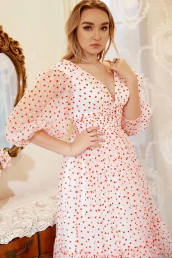 A Line Tulle Prom Dress with Hearts