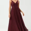 A-Line Sleeveless Burgundy Bridesmaid Dress