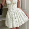 A-Line Spaghetti Straps Mini Graduation Dress with Polka Dots