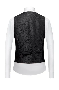 Black 3 Piece Jacquard Shawl Lapel Men's Prom Suits