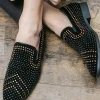 Black Beaded Slip-On Party Men's Shoes