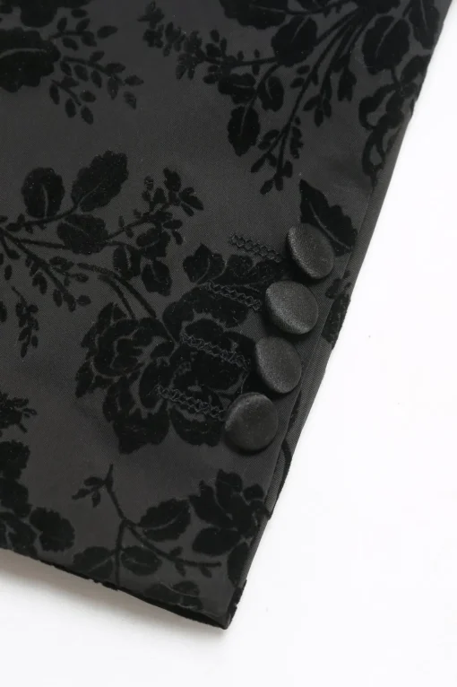 Black Peak Lapel Jacquard Men's Prom Suits