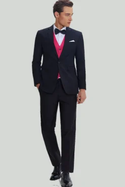 Black Pink 2 Piece Notched Lapel Men's Suits