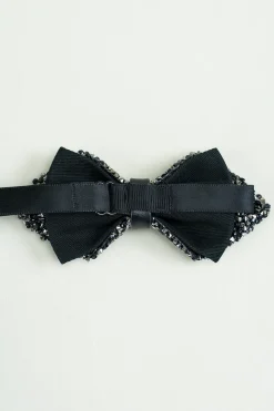 Black Rhinestones Adjustable Party Bow Ties