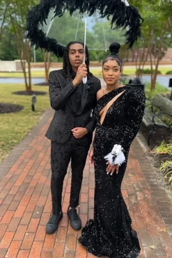 Black Shawl Lapel Jacquard 2 Piece Men's Prom Suits