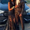 Black Shawl Lapel Sequins 2 Piece Men's Prom Suits