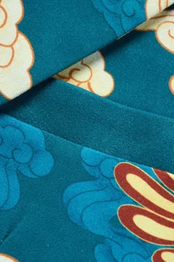 Blue Crane Jacquard Notched Lapel Men Blazer