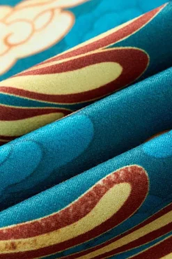 Blue Crane Jacquard Notched Lapel Men Blazer