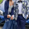 Blue Peak Lapel 2 Piece Men's Prom Suits
