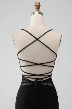 Bodycon Corset Short Black Graduation Dress with Beading