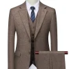 Brown 3 Pieces Men's Suit Slim Fit Groomsmen Suit