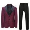 Burgundy Peak Lapel 2 Pieces Men Suits for Prom