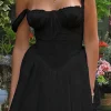 Charming A-Line Straps Mini Black Graduation Dress