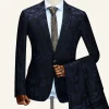 Dark Blue Notched Lapel 2-Piece Men's Suit