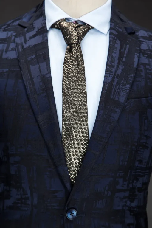 Dark Blue Notched Lapel 2-Piece Men's Suit
