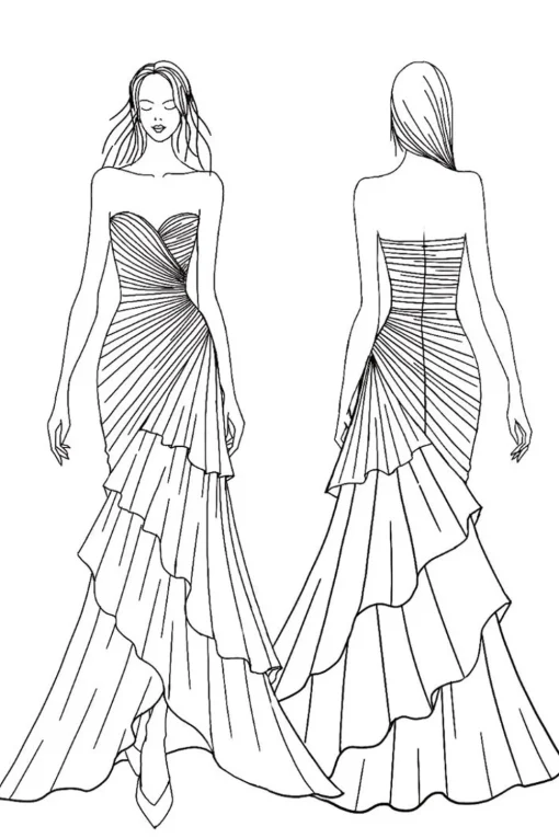 Dark Brown Sweetheart Ruched Ruffled Formal Dress