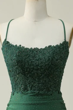 Dark Green Bodycon Short Prom Dress with Beading