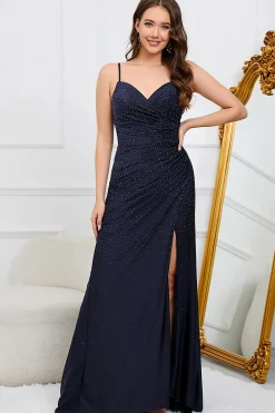 Dark Green Spaghetti Straps Mermaid Prom Dress with Beading