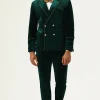 Dark Green Velvet 2 Piece Men's Prom Suits