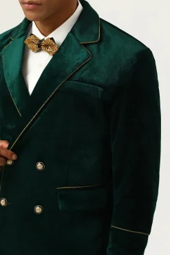 Dark Green Velvet 2 Piece Men's Prom Suits