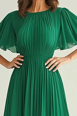 Elegant Dark Green A Line Ruched Mother Of Bride Dress