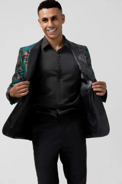 Green Shawl Lapel One Button Men's Prom Blazer
