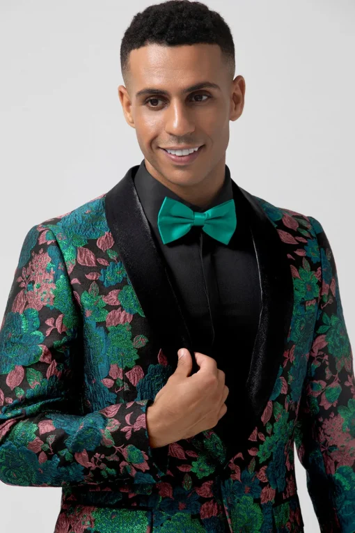 Green Shawl Lapel One Button Men's Prom Blazer