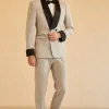 Grey Shawl Lapel Double Breasted 2 Piece Men's Suits