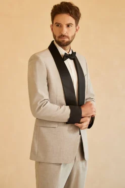 Grey Shawl Lapel Double Breasted 2 Piece Men's Suits