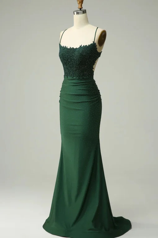 Halter Royal Blue Mermaid Prom Dress with Beading