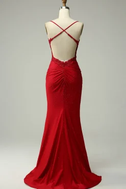 Halter Royal Blue Mermaid Prom Dress with Beading