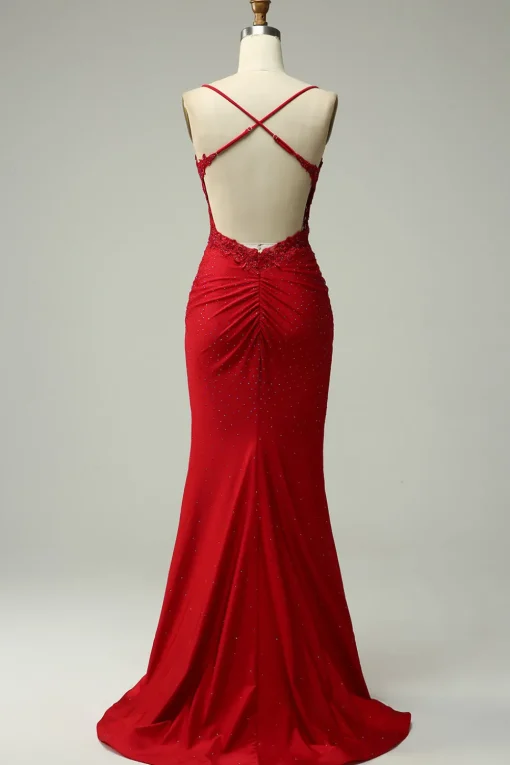 Halter Royal Blue Mermaid Prom Dress with Beading
