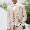Ivory Peak Lapel 3 Pieces Single Breasted Men's Prom Suits