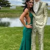 Light Golden Peak Lapel Single Breasted 2-Piece Prom Suits
