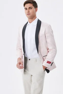 Light Pink Shawl Lapel Men's Blazer