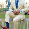 Light Yellow Notched Lapel 2 Piece Men's Prom Suits with One Button