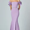Lilac Mermaid Off The Shoulder Ruffles Formal Dress