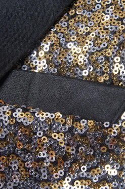 Men's 2 Piece Ombre Sequins Purple Slim Fit Notched Lapel Prom Suits