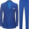 Men's Blue 2-Piece Double Breasted Wedding Suits