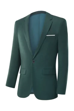 Men's Dark Green 2-Piece Notched Lapel Slim Fit Wedding Suits