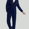 Men's Navy 3-piece One Button Slim Fit Prom Suits