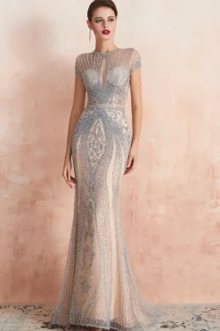 Mermaid Beaded Black Sparkly Prom Dress