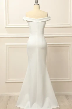 Mermaid Off the Shoulder White Wedding Dress
