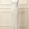 Mermaid One Shoulder White Sequins Long Prom Dress