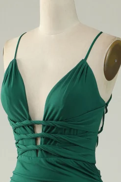 Mermaid Spaghetti Straps Royal Blue Plus Size Prom Dress with Criss Cross Back