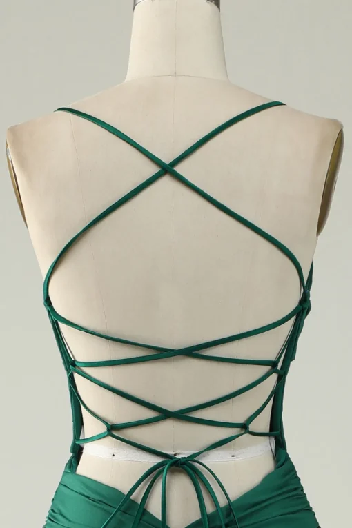 Mermaid Spaghetti Straps Royal Blue Plus Size Prom Dress with Criss Cross Back