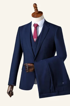 Navy Notched Lapel 3-Piece Men's Suit