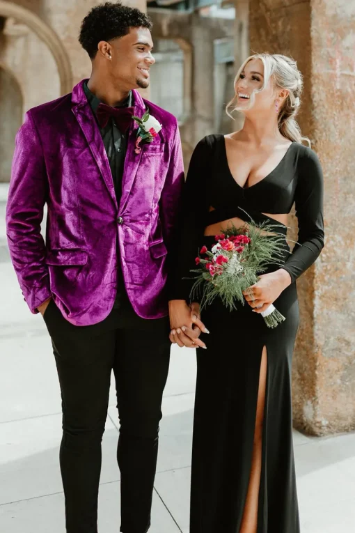 Notched Lapel Purple One Button 2 Piece Men's Prom Suits